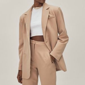 Nasty Gal Oversized Camel Blazer Size 4